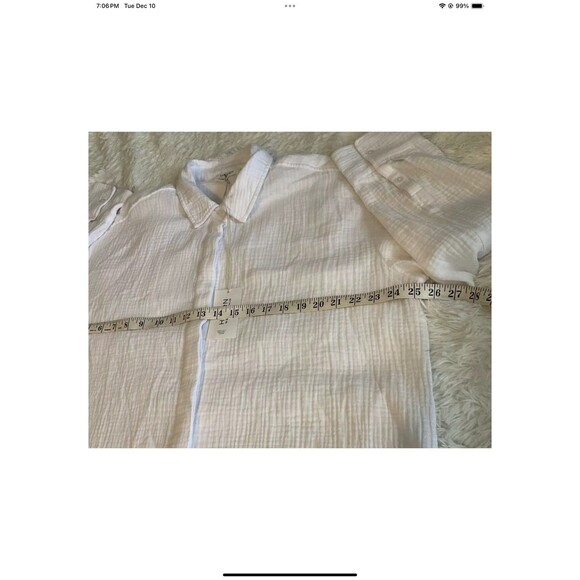 Haven Well Within Womens Lg White Long Sleeve Buttondown Shirt/Beach Coverup NEW - Picture 7 of 8